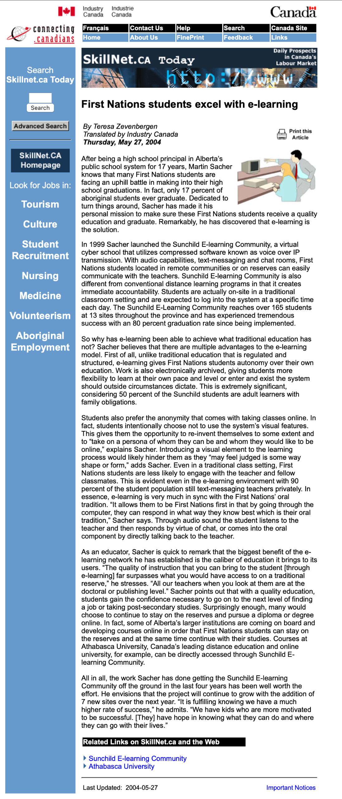 First Nations Excel With E-Learning