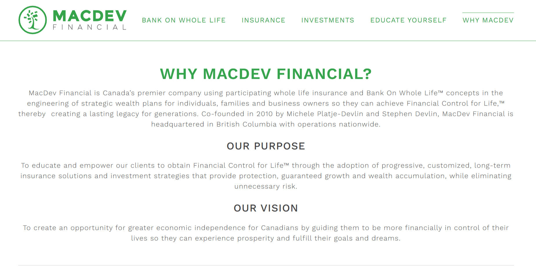 MacDev Financial Branding